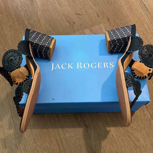 JACK ROGERS NAVY LAUREN MID HEEL - Picture 2 of 4